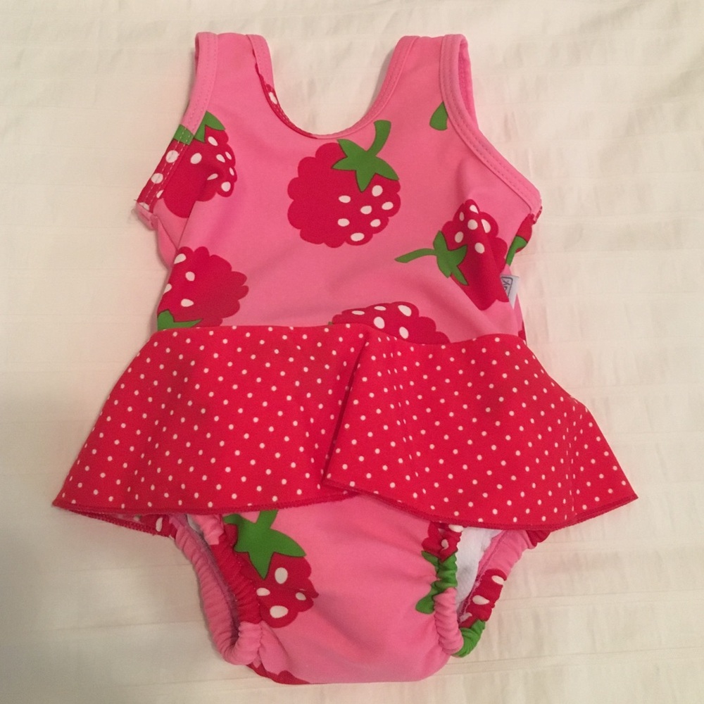 Baby Girls Berry Print Bathing Suit